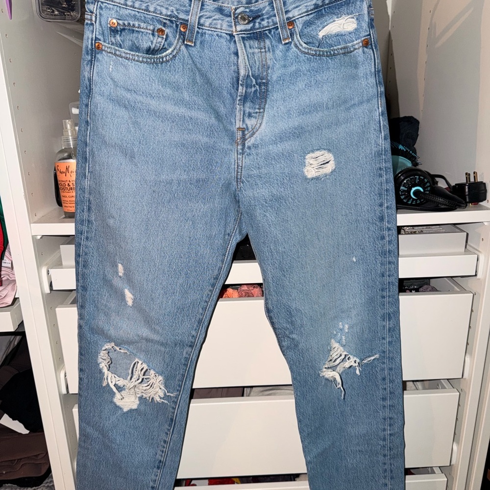 Levi's Light Blue Distressed Skinny Jeans